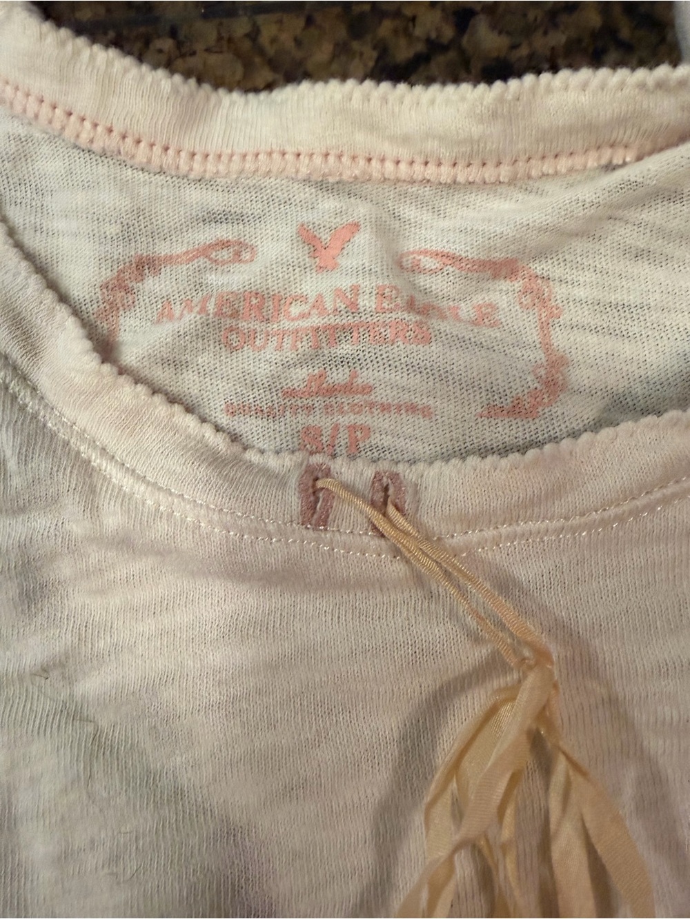 American Eagle Outfitters Pale Pink Tie-Front Tank - Picture 2 of 3